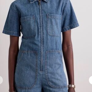 RIVET UTILITY Runaround denim playsuit